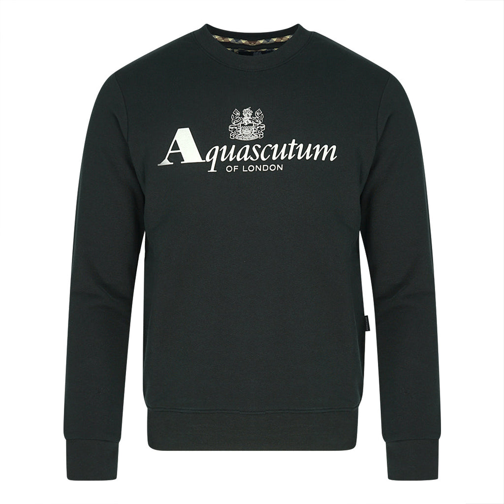 Aquascutum Branded Logo Black Sweatshirt