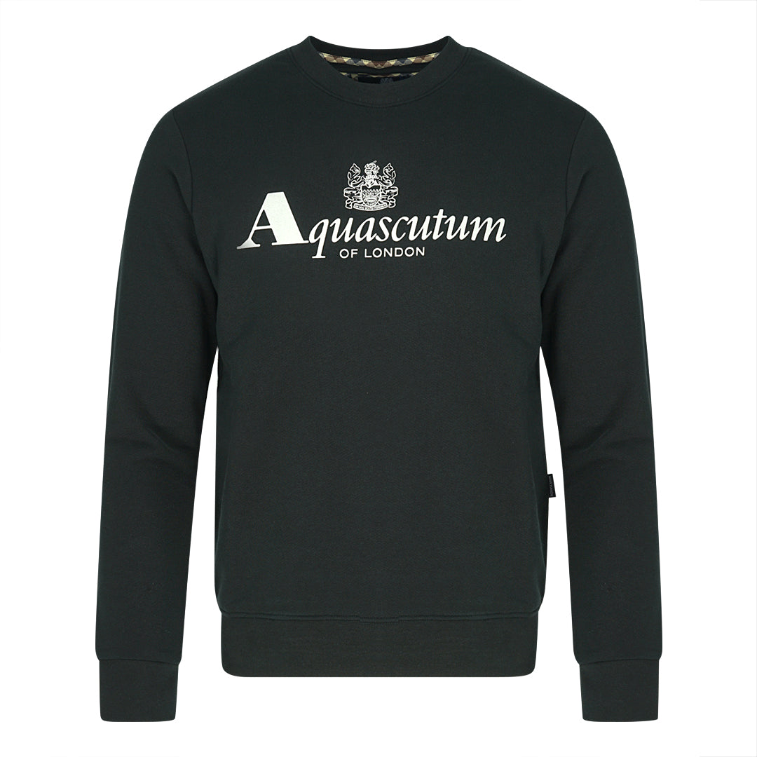 Aquascutum Branded Logo Black Sweatshirt