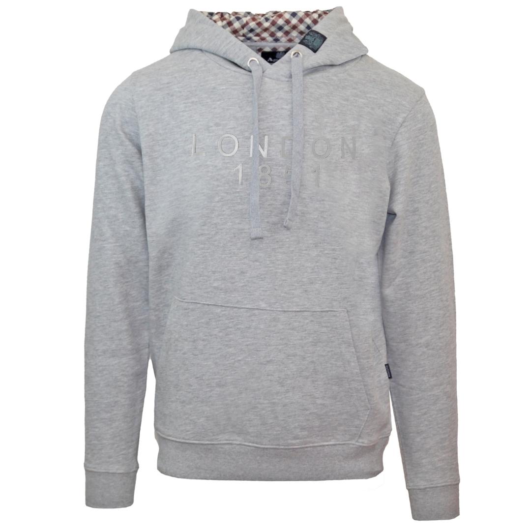 Aquascutum Bold London 1851 Logo Grey Hoodie