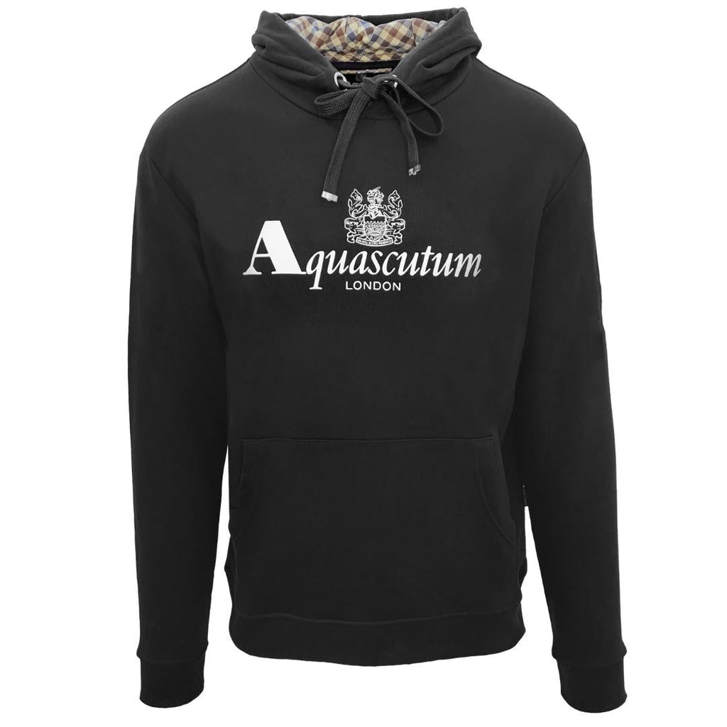 Aquascutum Classic Waterfield Logo Black Hoodie