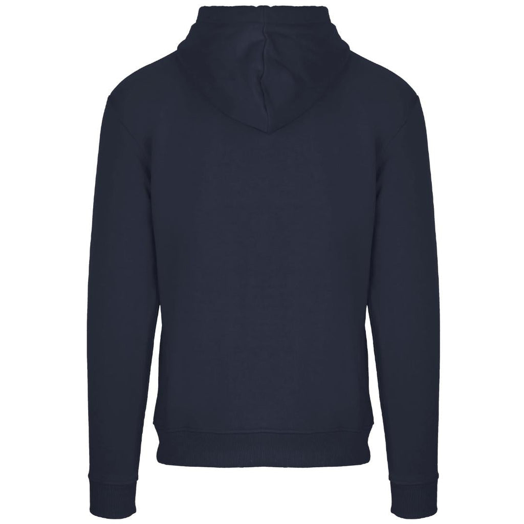 Aquascutum Classic Embossed Signature Logo Navy Blue Zip Up Hoodie