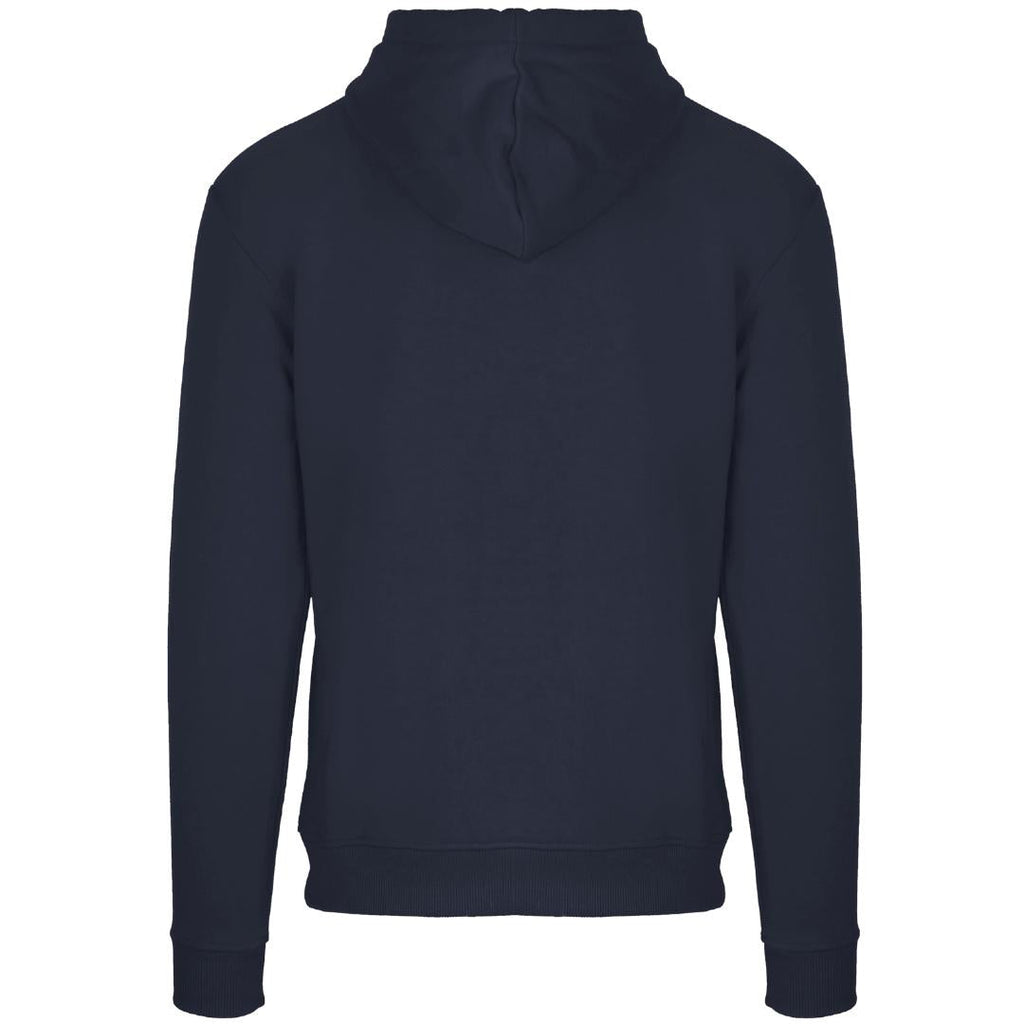 Aquascutum London Embossed Signature Logo Navy Blue Zip Up Hoodie