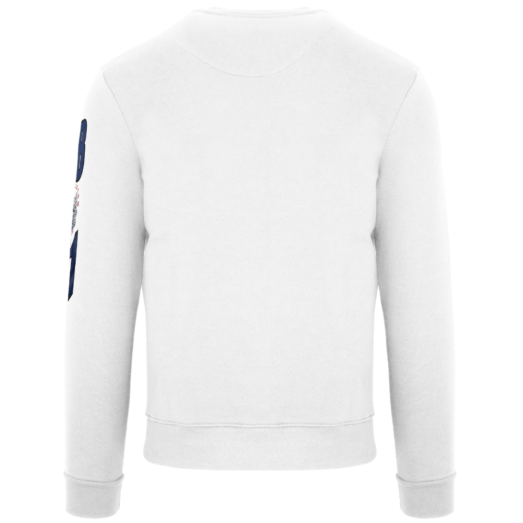 Aquascutum Embossed Circle Small Logo White Sweatshirt FG0423 01