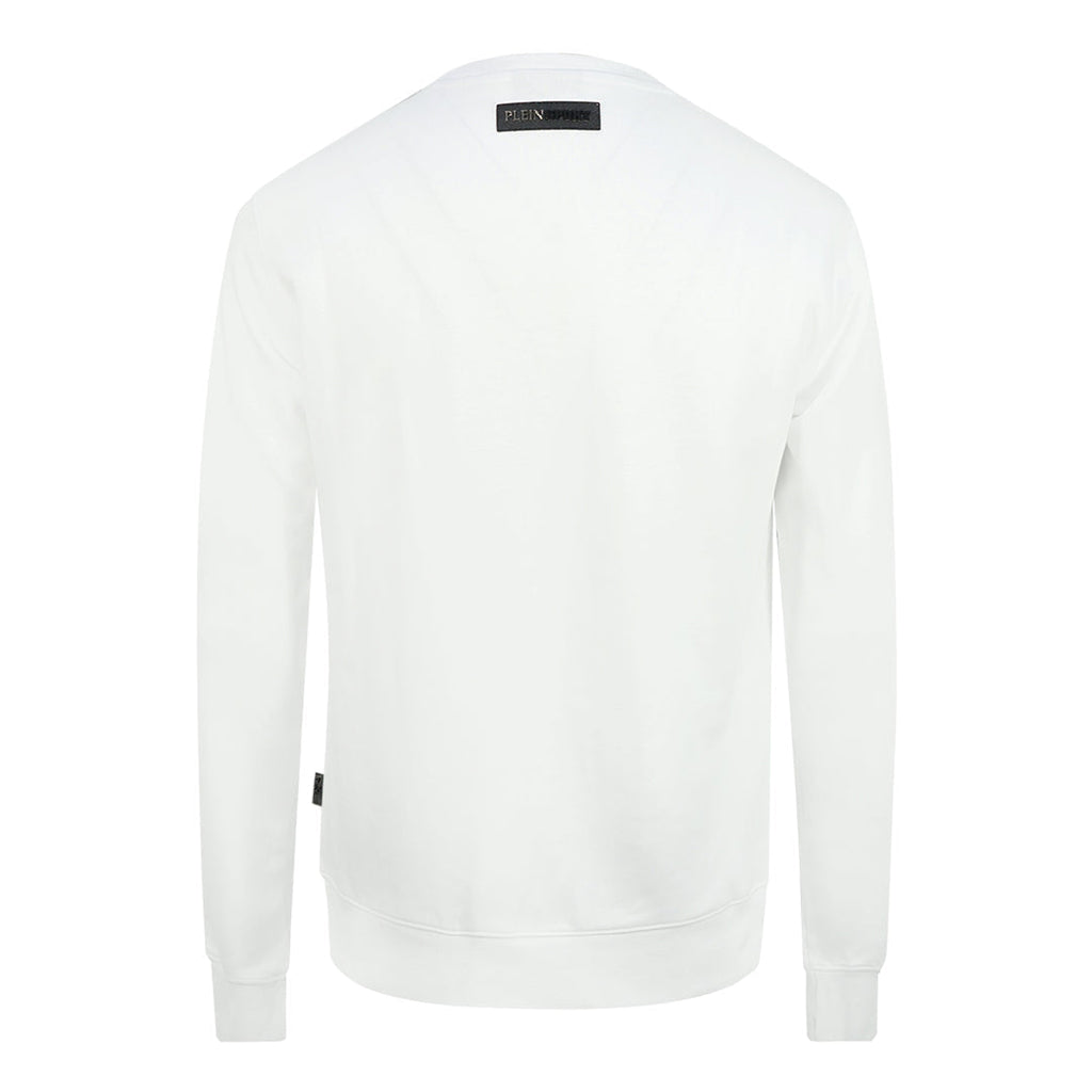 Philipp Plein Sport Blue Bold Logo White Jumper FIPS211 01 Blue