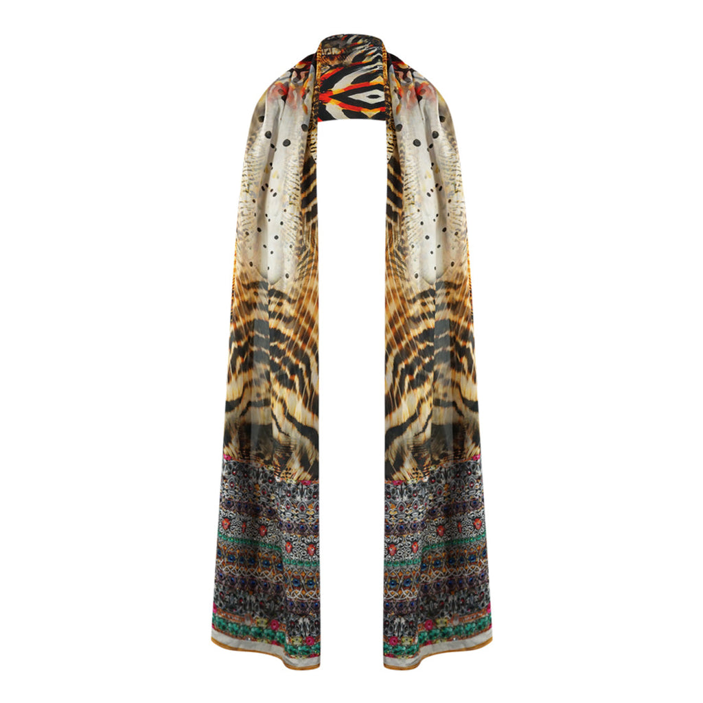 Inoa Golden Eagle 120214 Brown Long Rectangular Scarf