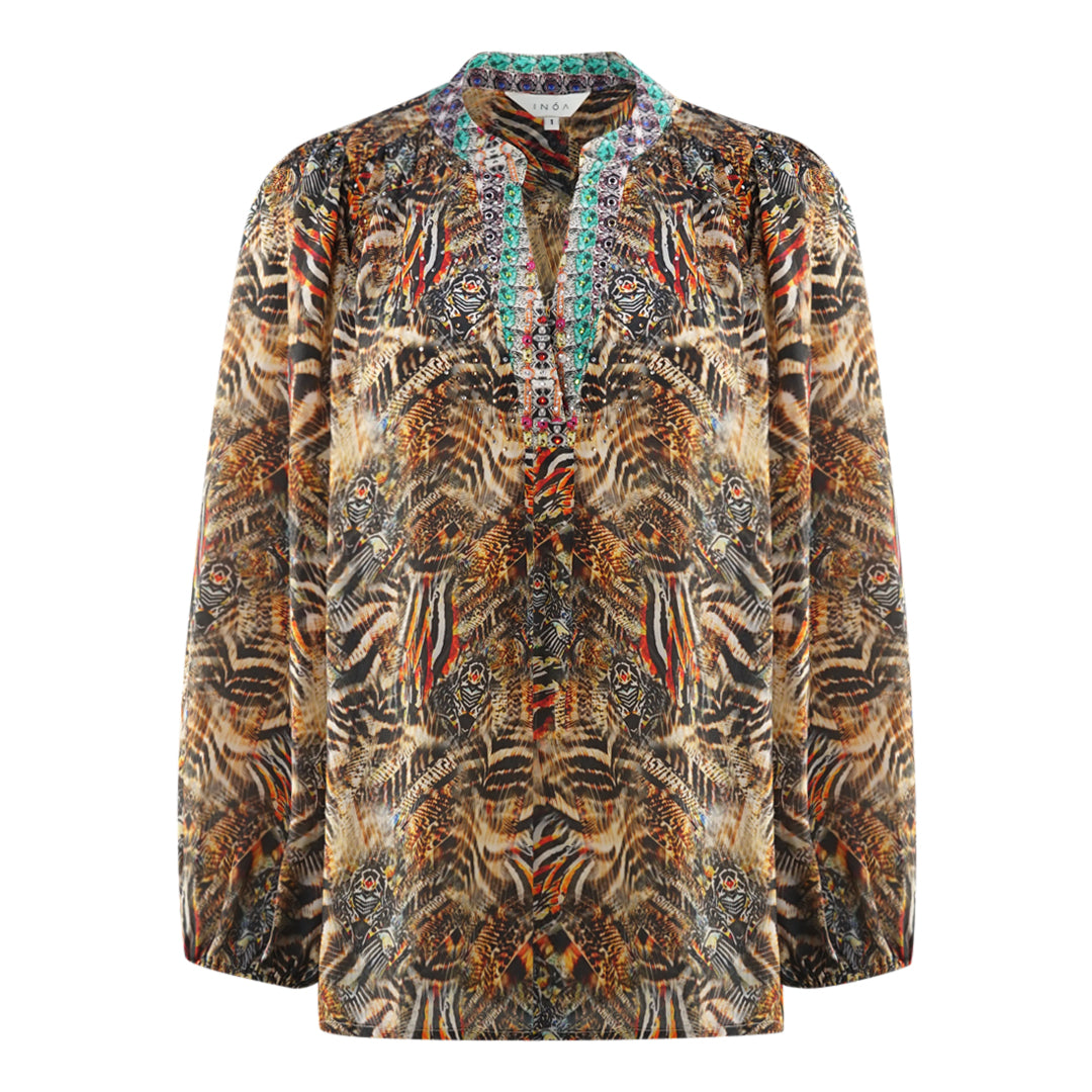 Inoa Golden Eagle 120214 Multicoloured V Neck Blouse
