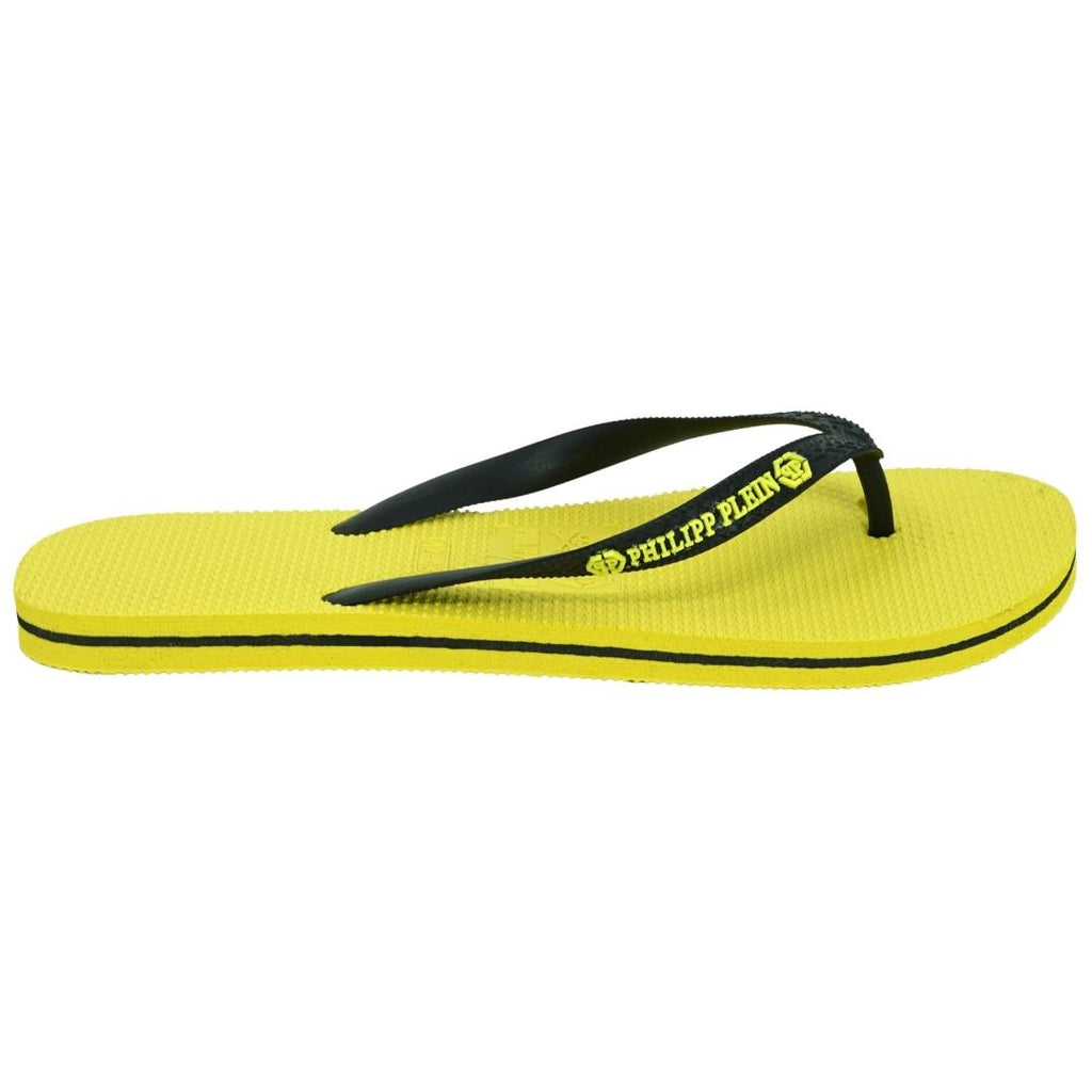 Philipp Plein Brand Logo Yellow Flip Flops IMPS904 24B 41