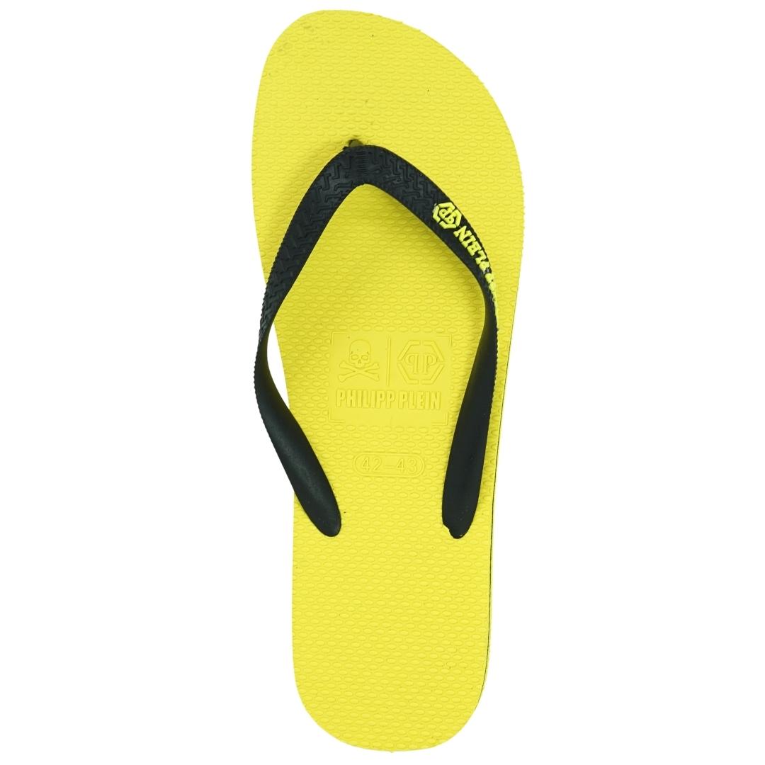 Philipp Plein Brand Logo Yellow Flip Flops IMPS904 24B 41