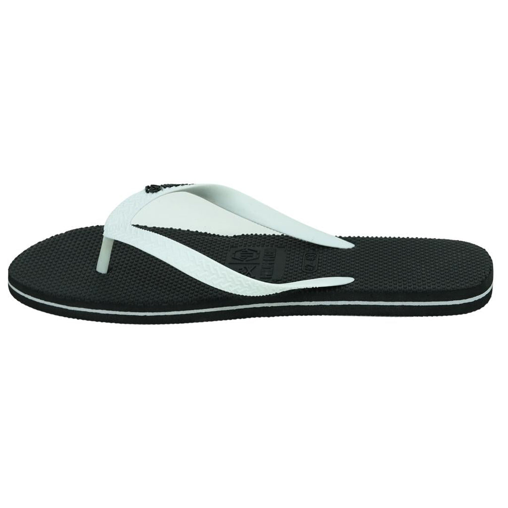 Philipp Plein Brand Logo Black White Flip Flops IMPS904 99W