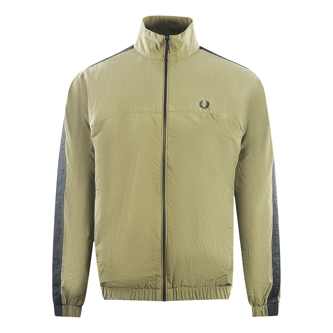 Fred Perry Tonal Taped Military Green Track Jacket J3552 B57
