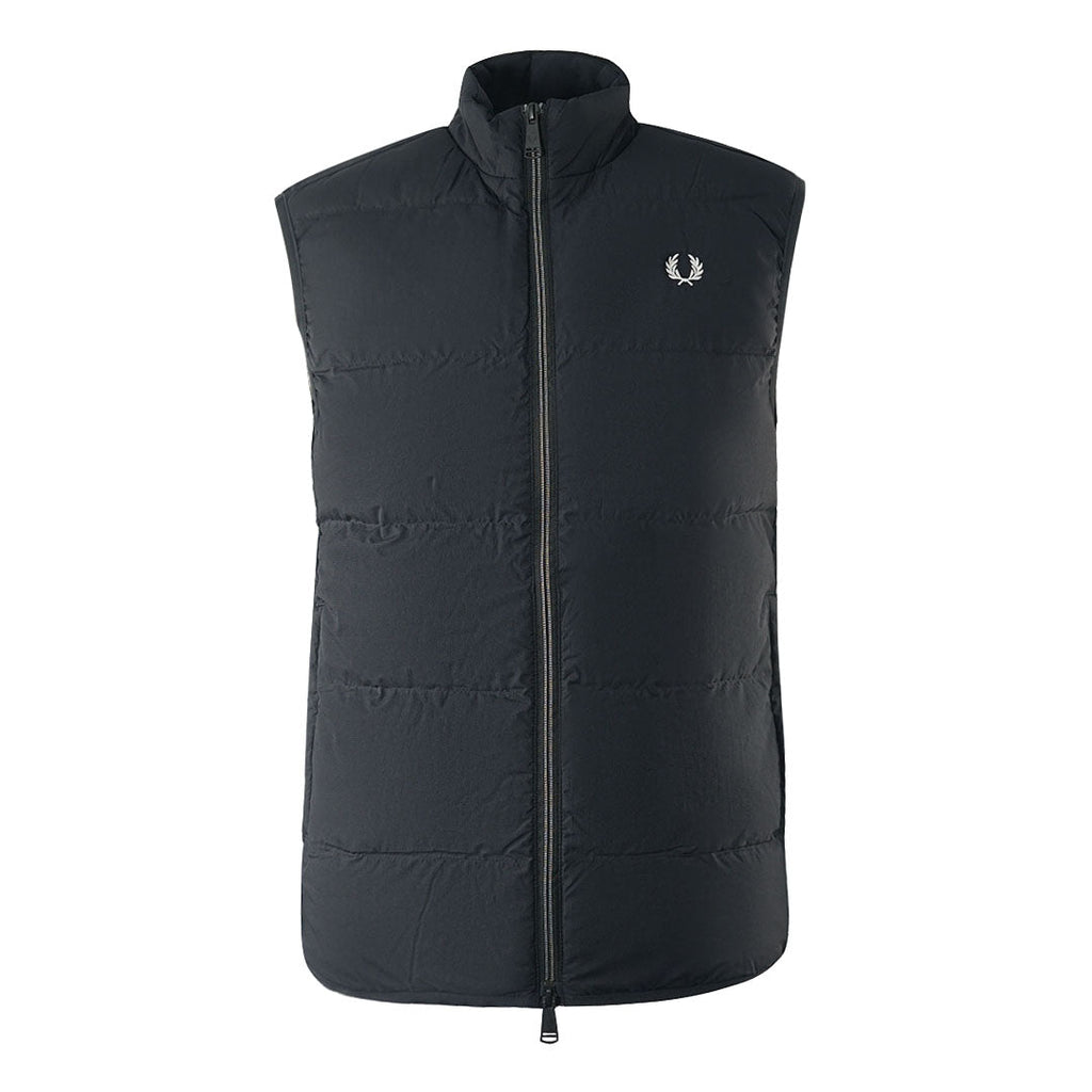 Fred Perry Insulated Quilted Black Gilet Jacket J4566 102
