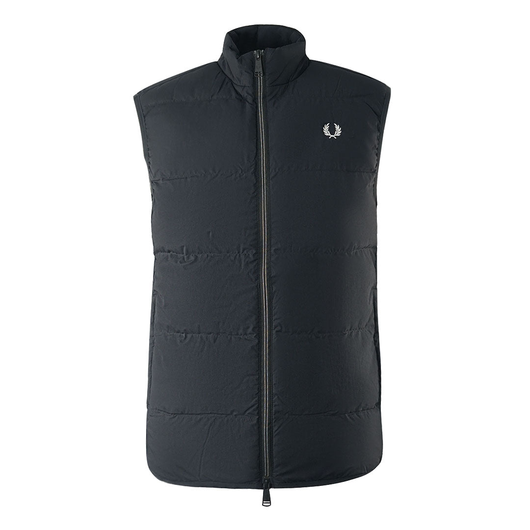 Fred Perry Insulated Quilted Black Gilet Jacket J4566 102