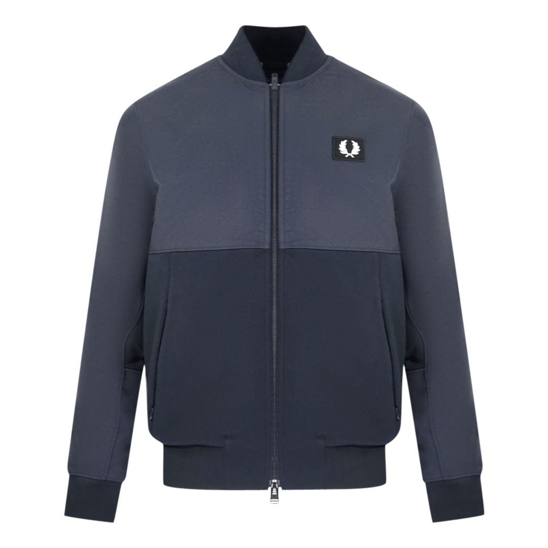 Fred Perry Woven Panel Blue Track Jacket - Nova Clothing