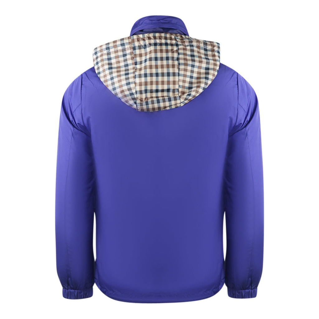Aquascutum Plain Royal Blue Hide Hood Lightweight Jacket