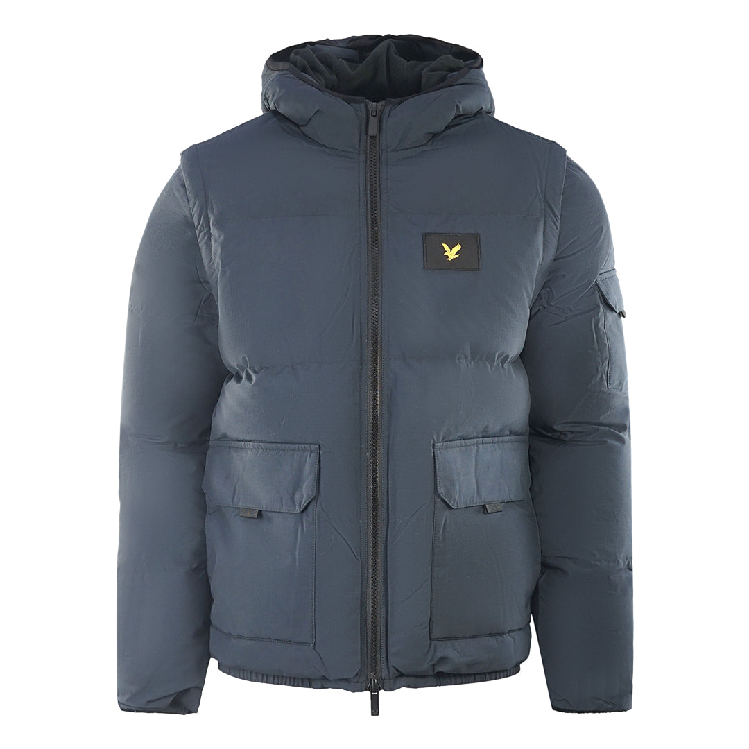 Lyle Scott 2 In 1 Ripstop Navy Blue Puffer Jacket