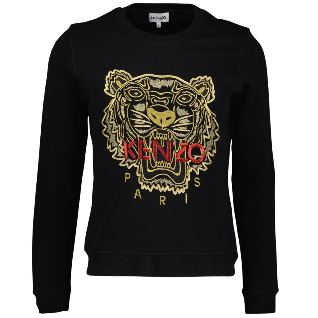Kenzo Embroidered Varsity Tiger Icon Black Jumper K42 P216 5SW123 4XA 55