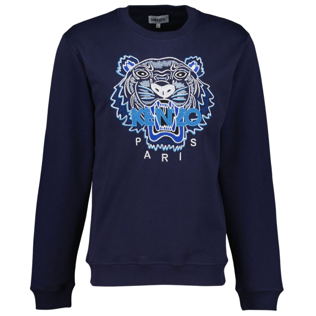 Kenzo Embroidered Varsity Tiger Icon Navy Blue Jumper K42 P216 5SW123 4XA K42