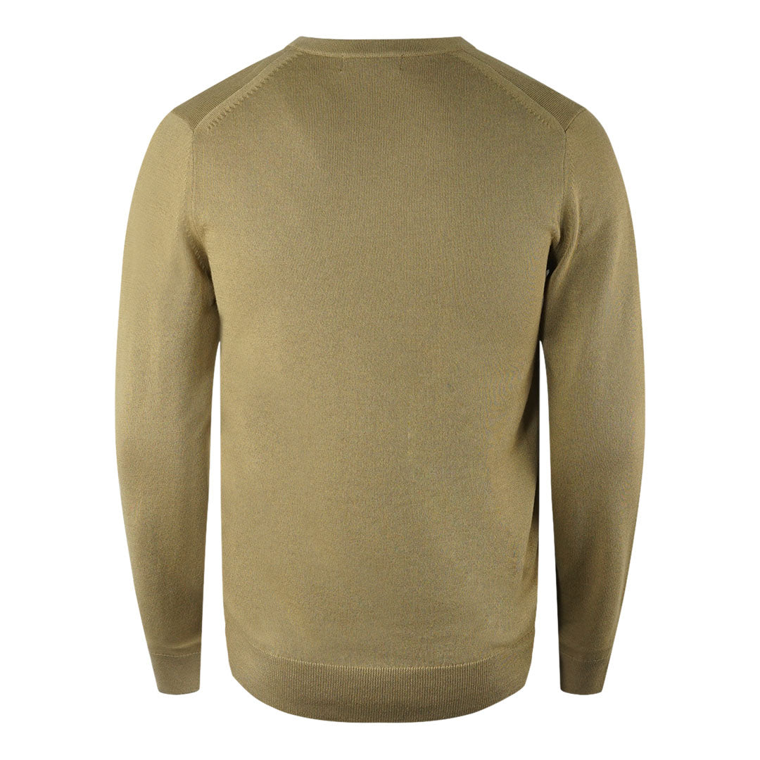 Fred Perry Classic V Neck Light Brown Jumper