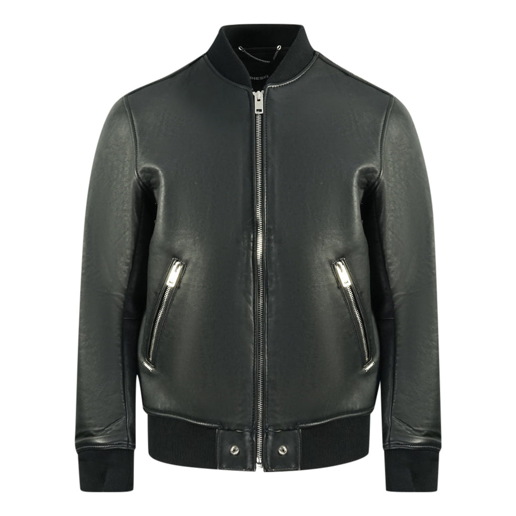 Diesel L-Bluff Black Leather Jacket