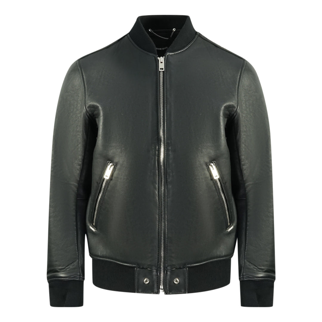 Diesel L-Bluff Black Leather Jacket