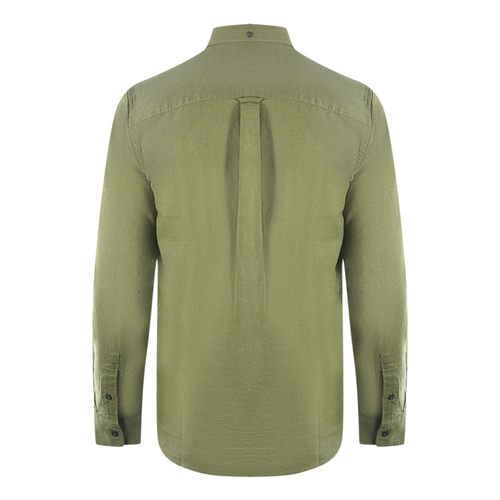 Lyle Scott Green Long Sleeved Cotton Linen Shirt