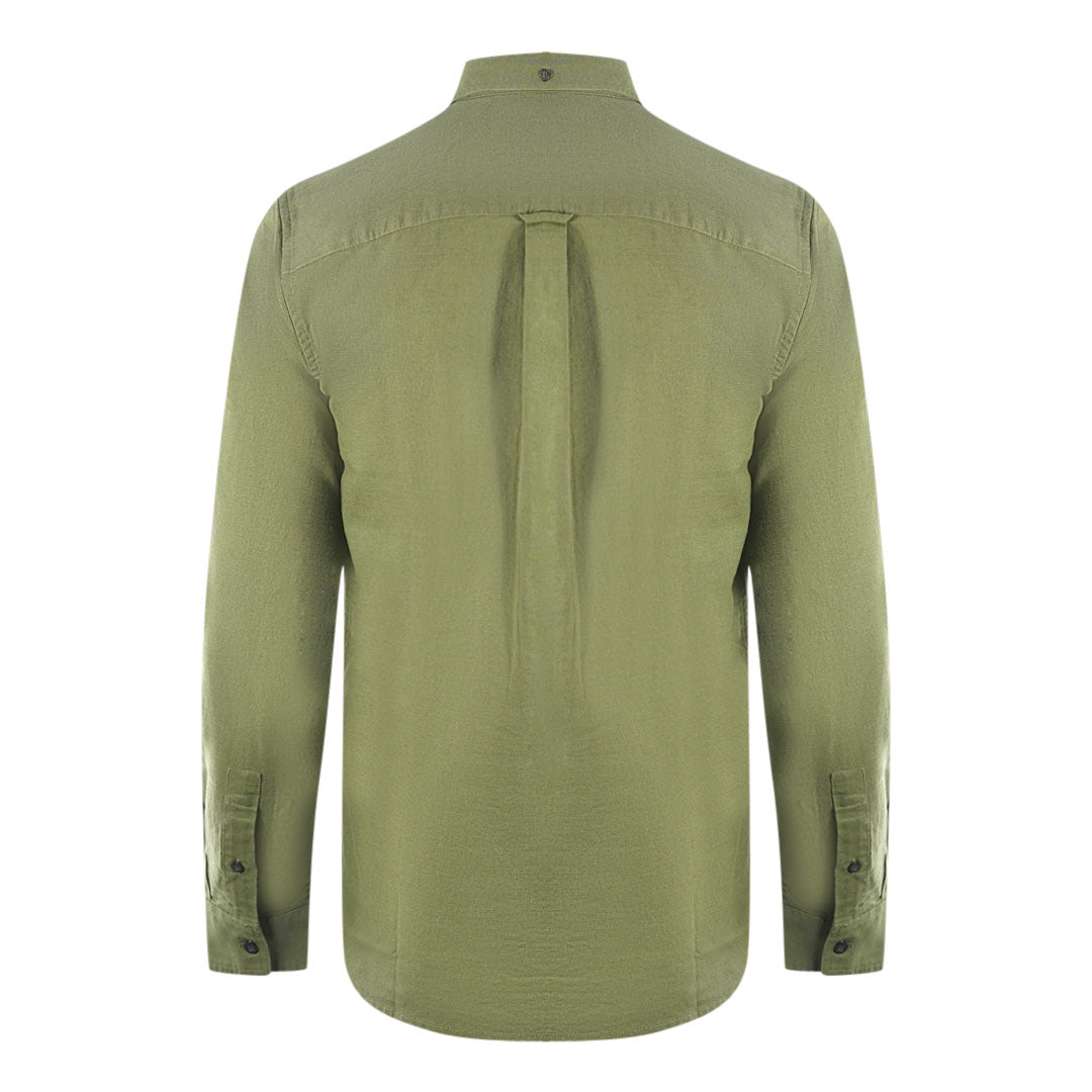 Lyle Scott Green Long Sleeved Cotton Linen Shirt