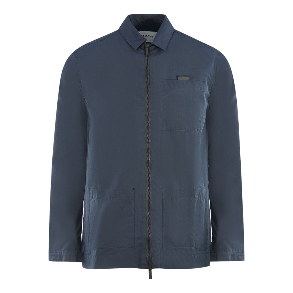 Lyle Scott Cotton Ripstop Navy Blue Overshirt Jacket