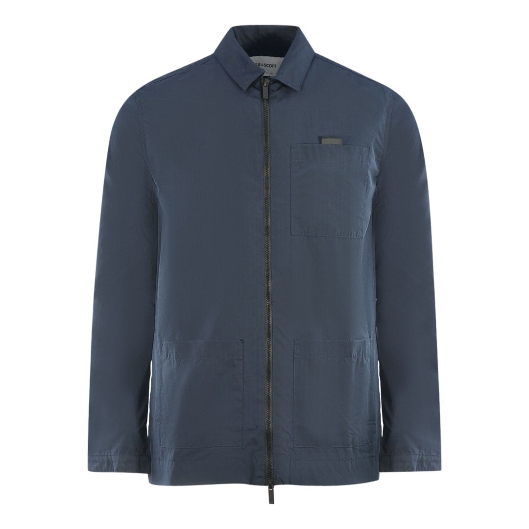 Lyle Scott Cotton Ripstop Navy Blue Overshirt Jacket