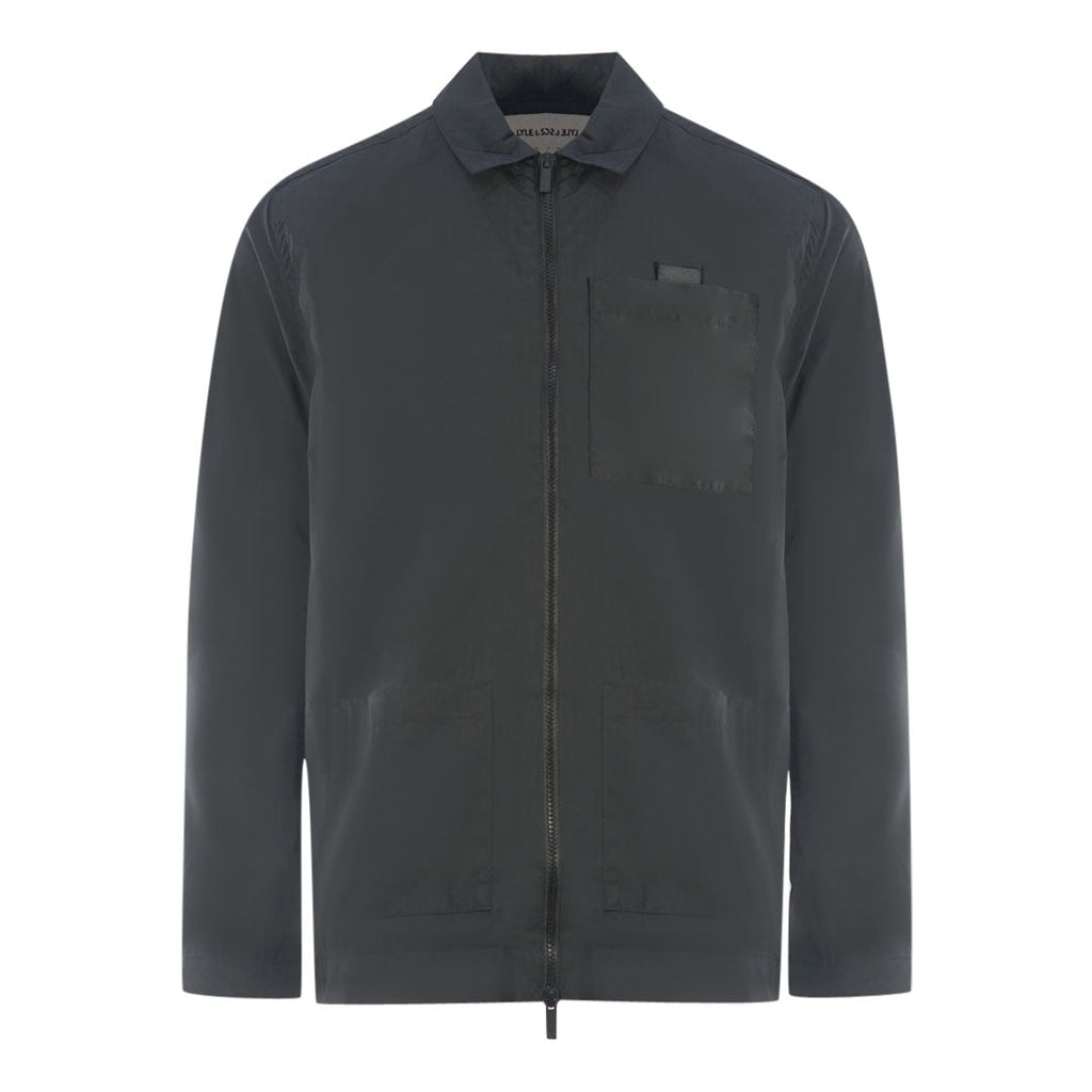 Lyle Scott Cotton Ripstop Black Overshirt Jacket