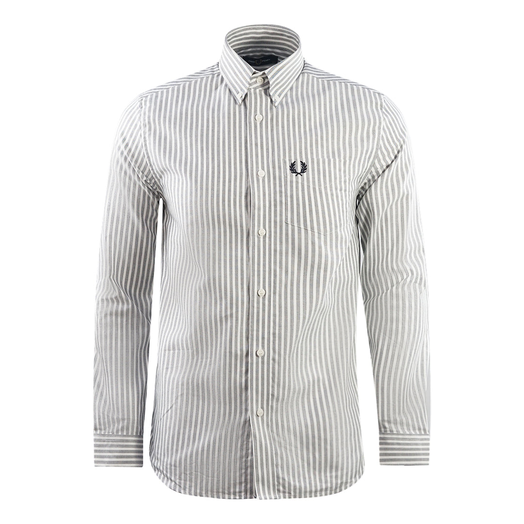 Fred Perry Casual Striped Navy Blue Oxford Shirt M1661 608