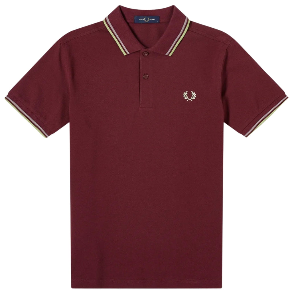 Fred Perry Twin Tipped Collar360069 Burgundy Polo Shirt360069