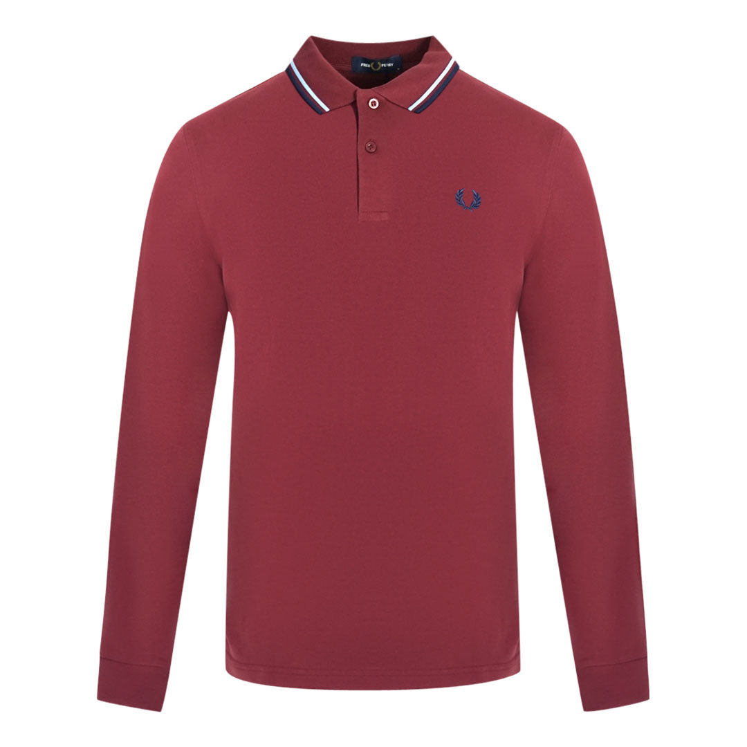 Fred Perry Twin Tipped Long Sleeve Red Polo Shirt M3636 D23