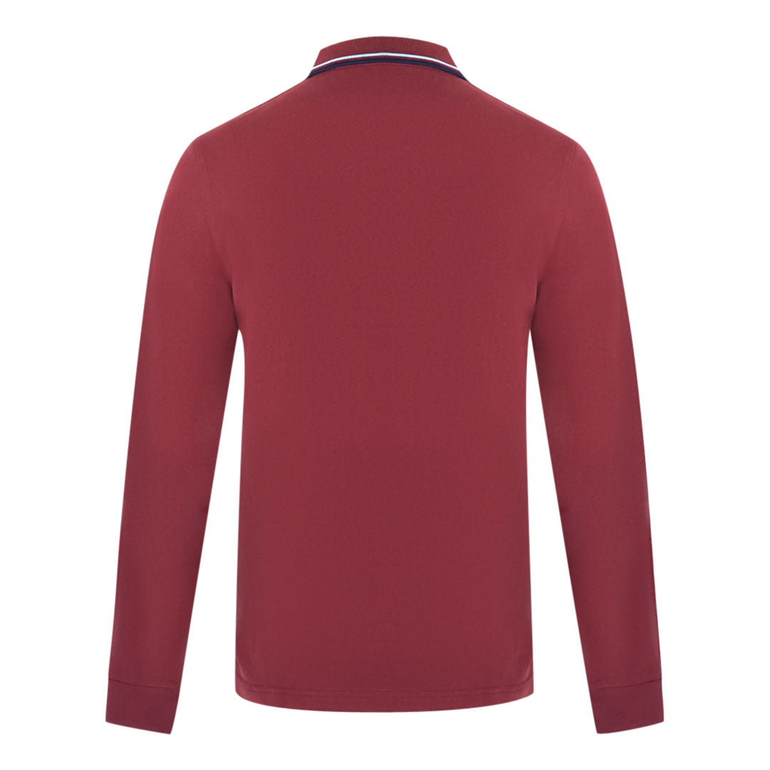 Fred Perry Twin Tipped Long Sleeve Red Polo Shirt M3636 D23