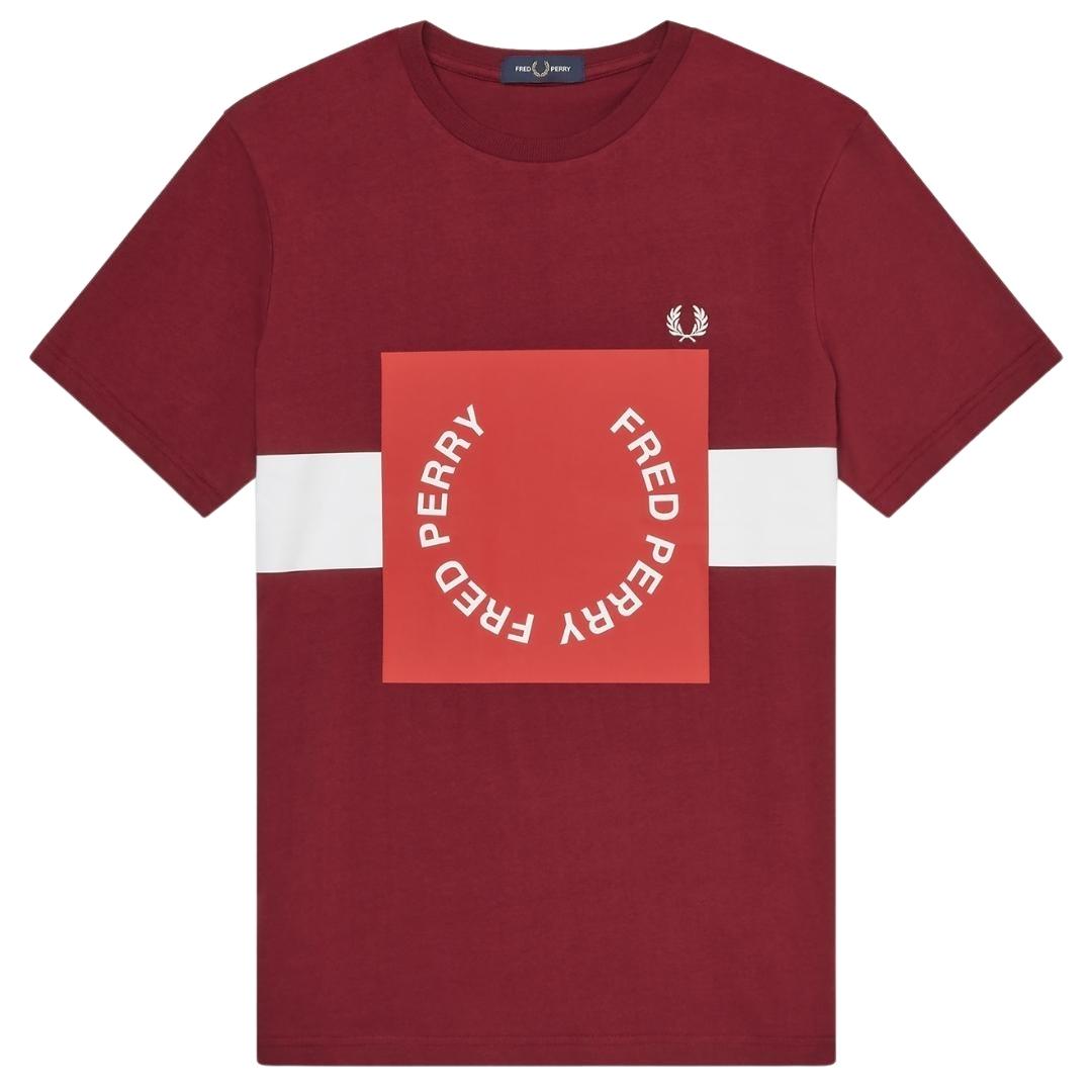 Fred Perry M8521 A27 Graphic Red T Shirt M8521 A27 - Style Centre Wholesale