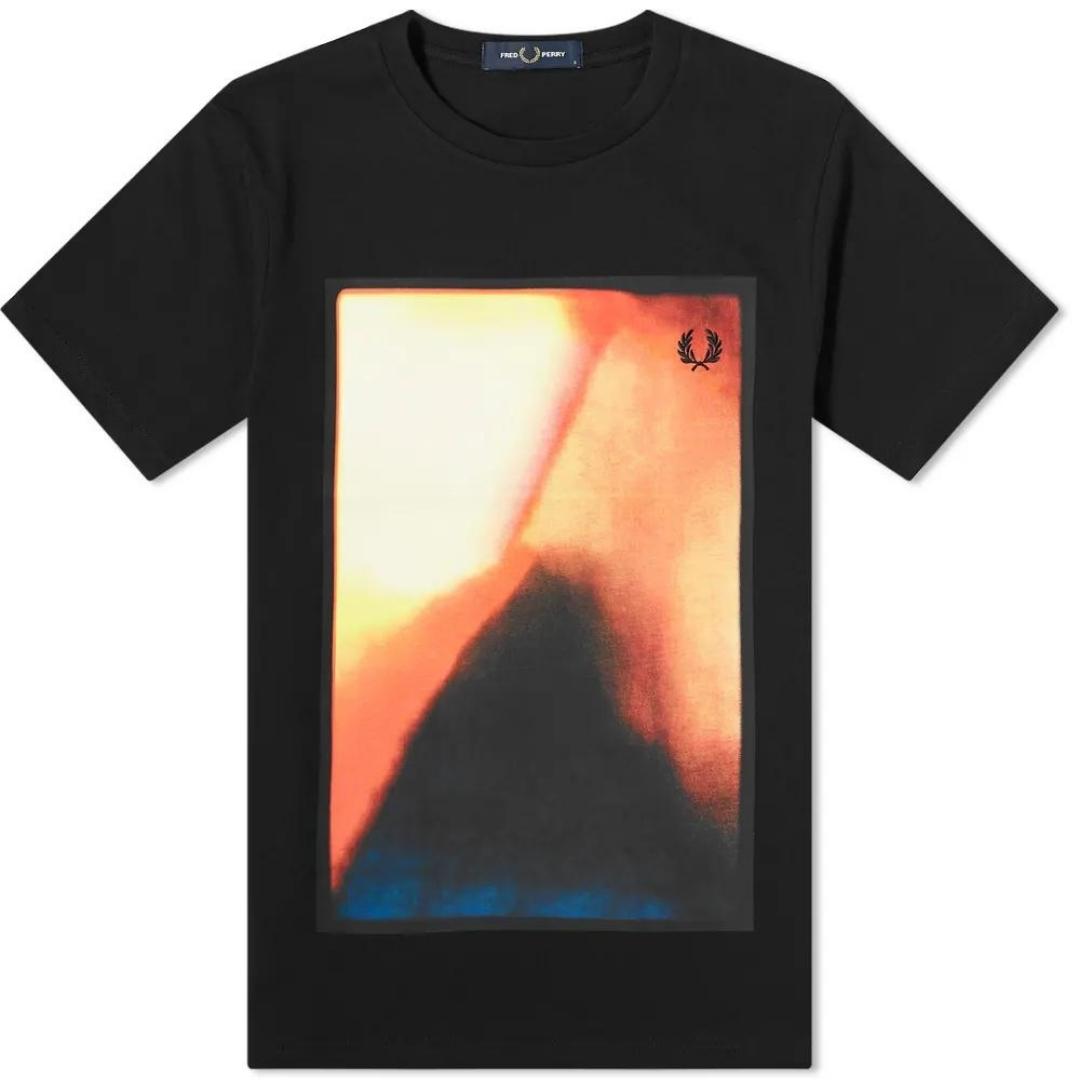 Fred Perry Abstract Logo M9677 102 Black T Shirt