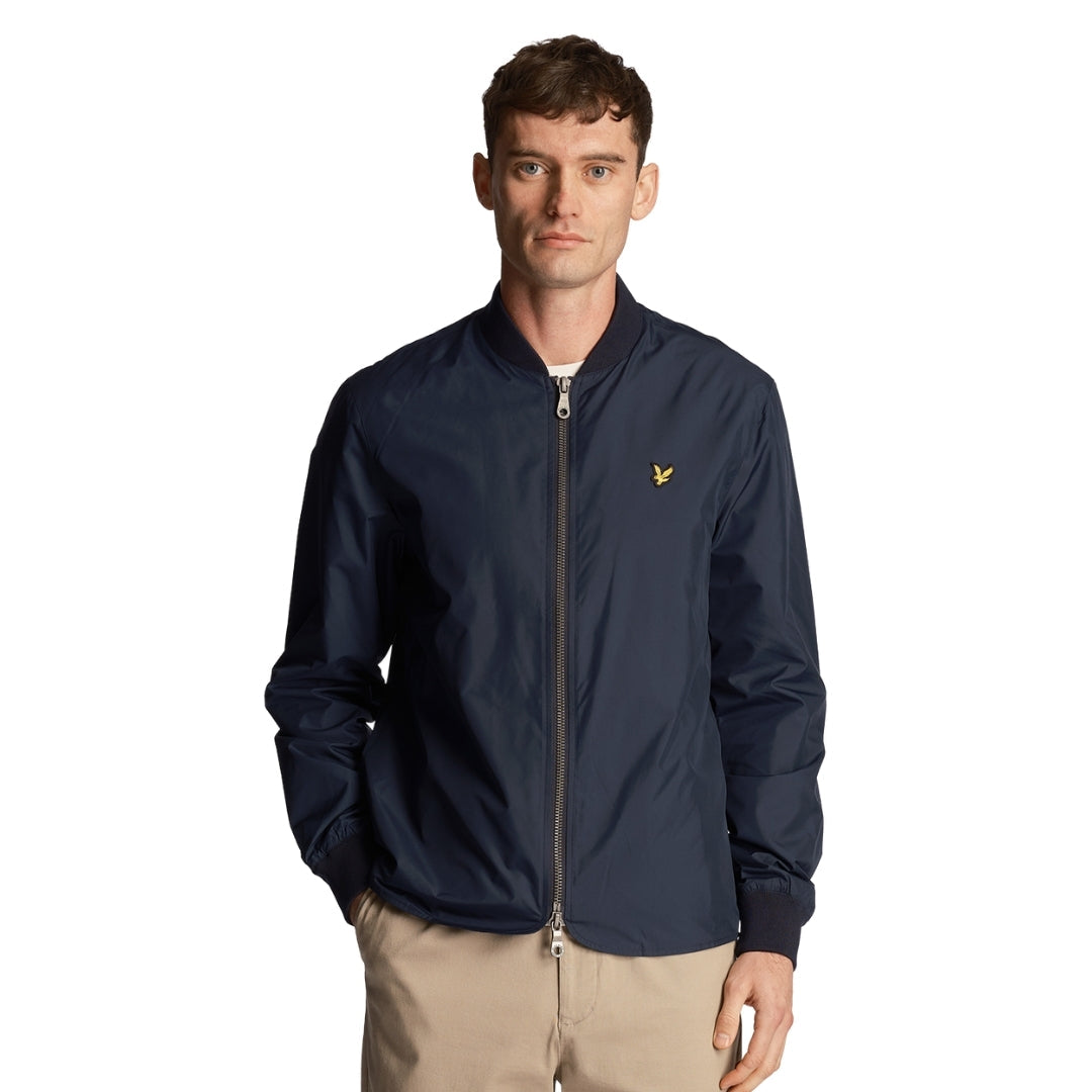 Lyle Scott Branded Navy Blue Bomber Jacket