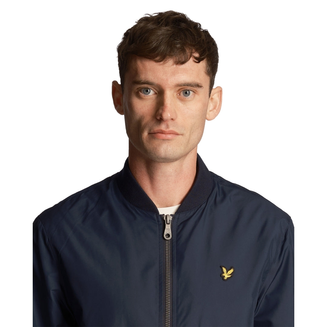 Lyle Scott Branded Navy Blue Bomber Jacket