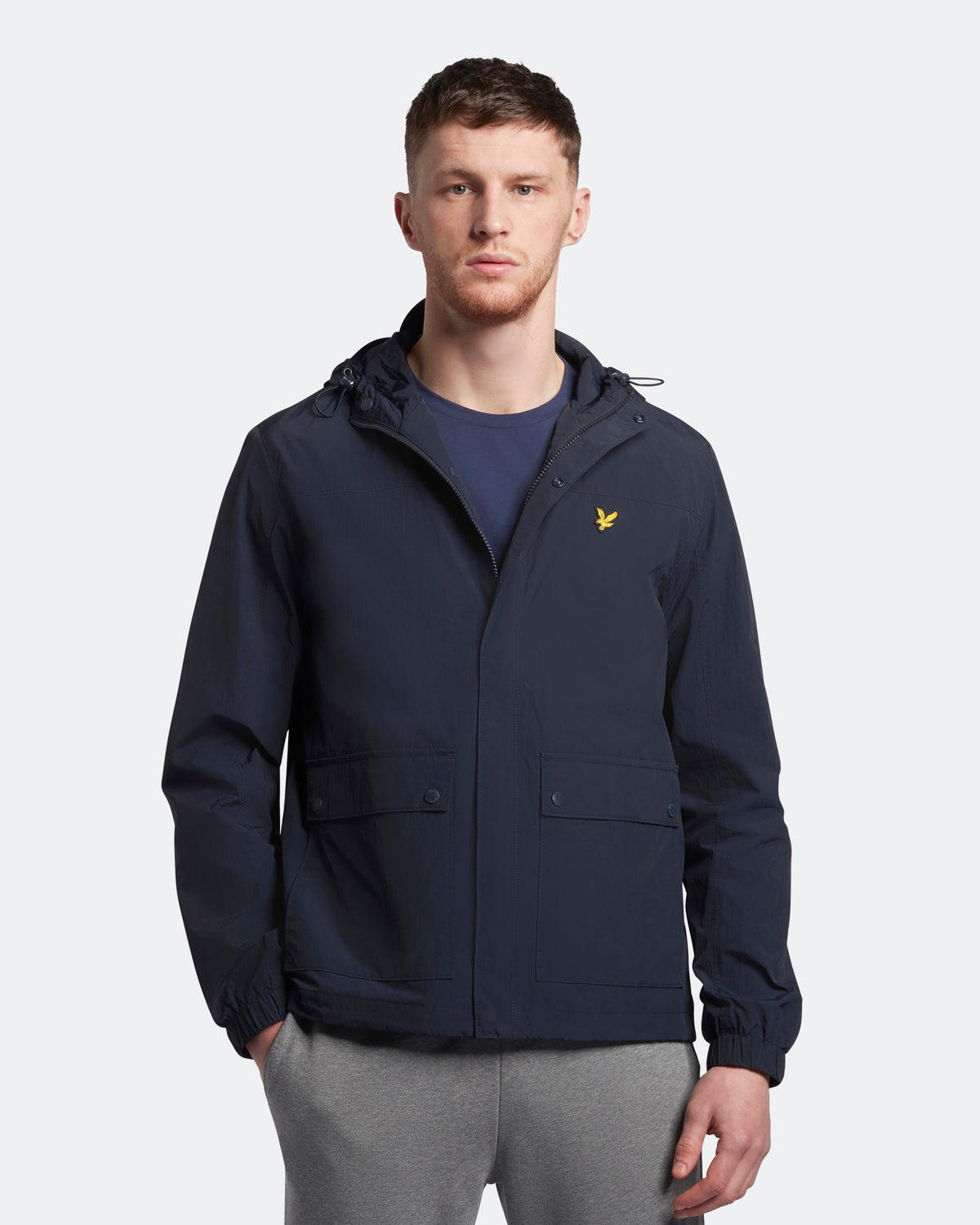 Lyle Scott Branded Navy Blue Hooded Parka Jacket
