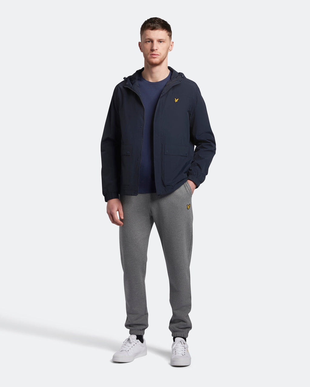 Lyle Scott Branded Navy Blue Hooded Parka Jacket