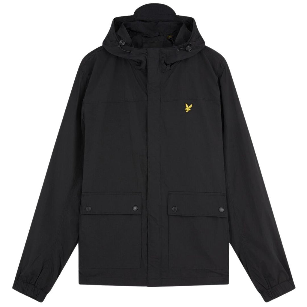 Lyle Scott Branded Black Hooded Parka Jacket