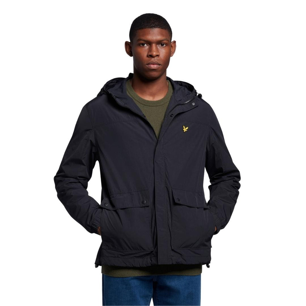 Lyle Scott Branded Black Hooded Parka Jacket