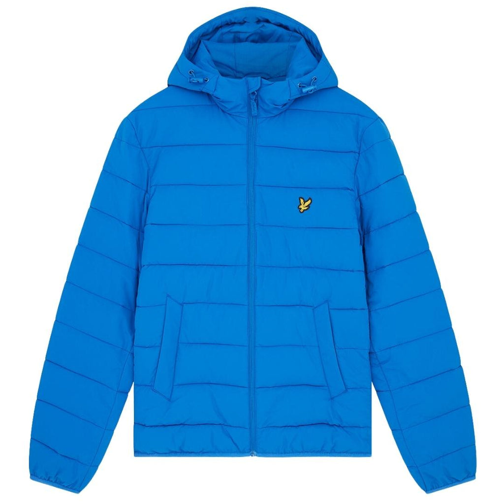 Lyle & Scott Branded Bright Blue Hooded Puffer Jacket JK1546V W489