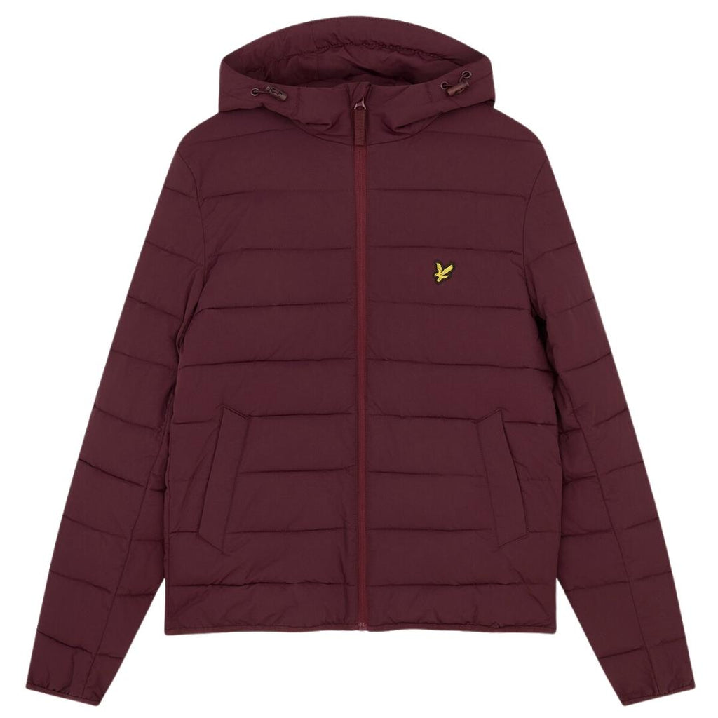 Lyle Scott Branded Burgundy Hooded Puffer Jacket