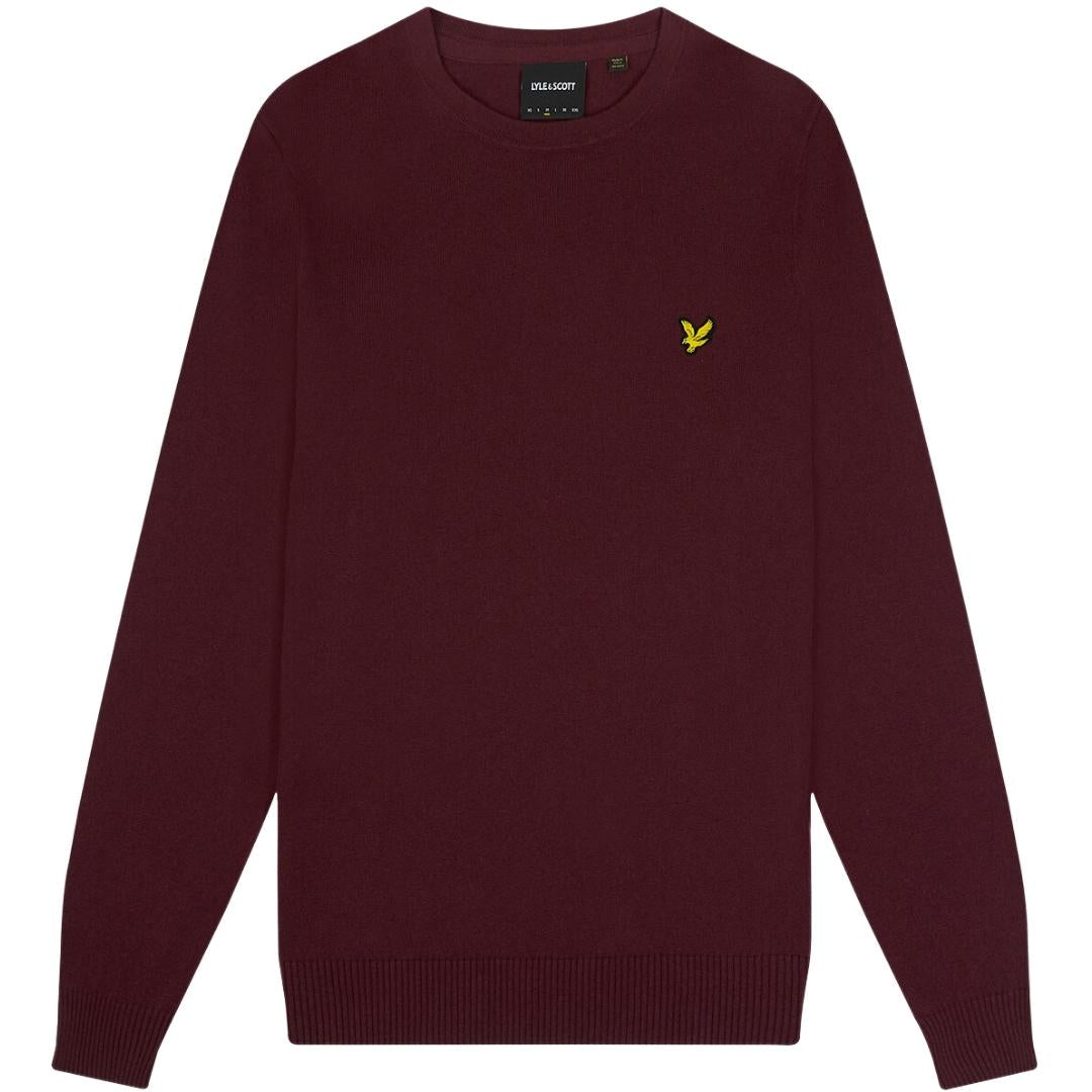 Lyle Scott Cotton Merino Burgundy Pull Over Jumper