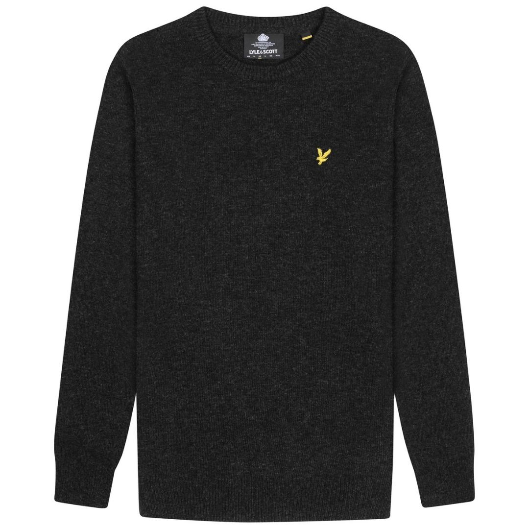 Lyle Scott Crew Neck Lambswool Charcoal Marl Blend Jumper