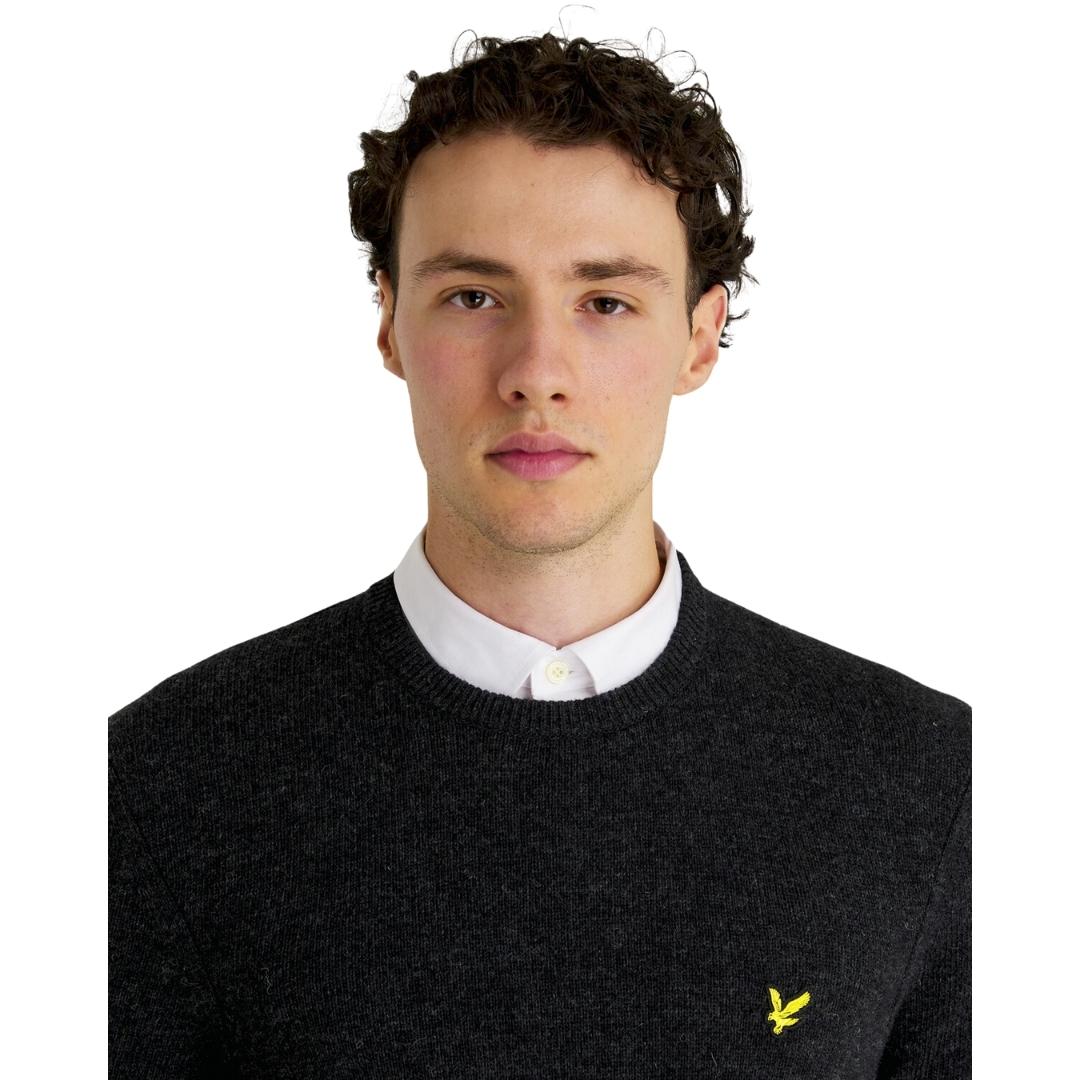 Lyle Scott Crew Neck Lambswool Charcoal Marl Blend Jumper
