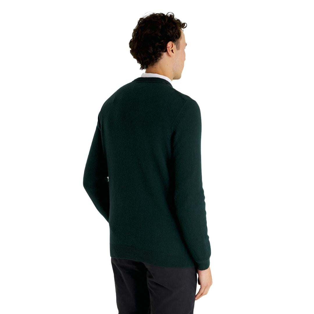 Lyle Scott Crew Neck Lambswool Dark Green Blend Jumper