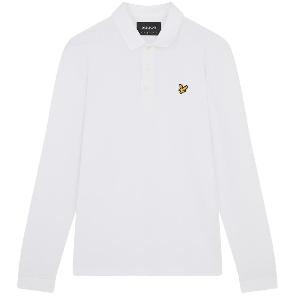 Lyle & Scott Branded Chestogo White Long Sleeve Polo Shirt SP400VOG 626