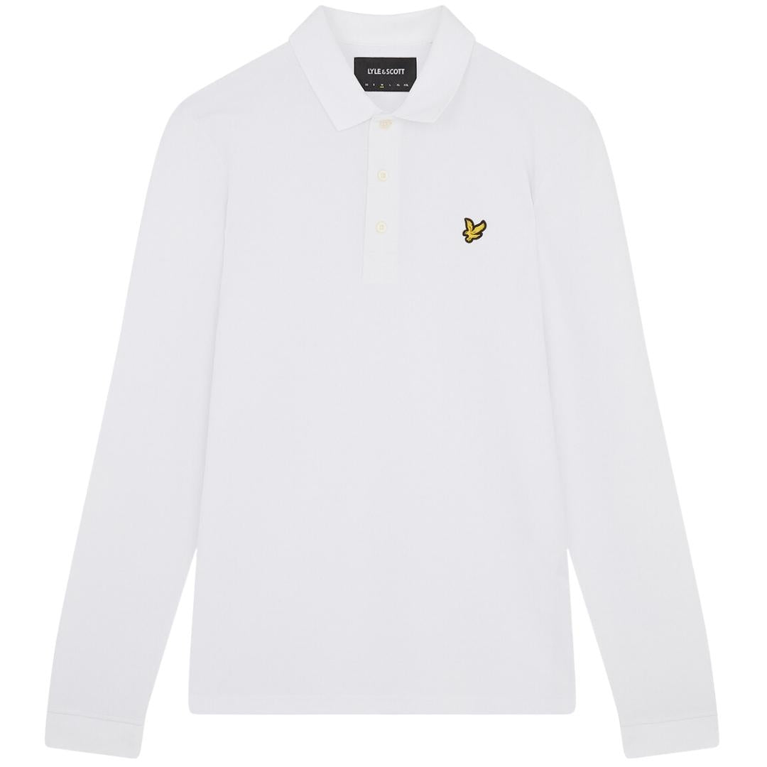 Lyle & Scott Branded Chestogo White Long Sleeve Polo Shirt SP400VOG 626