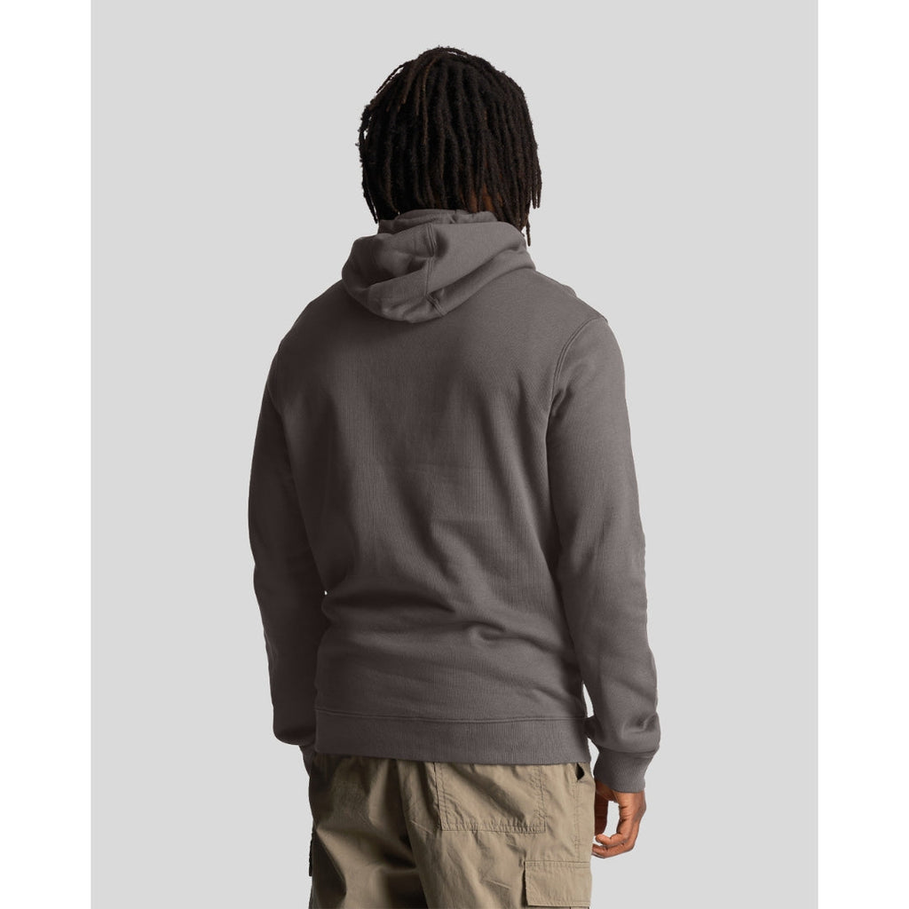 Lyle & Scott Embroidered Logo Gunmetal Pull-over Hoodie ML1918V W635